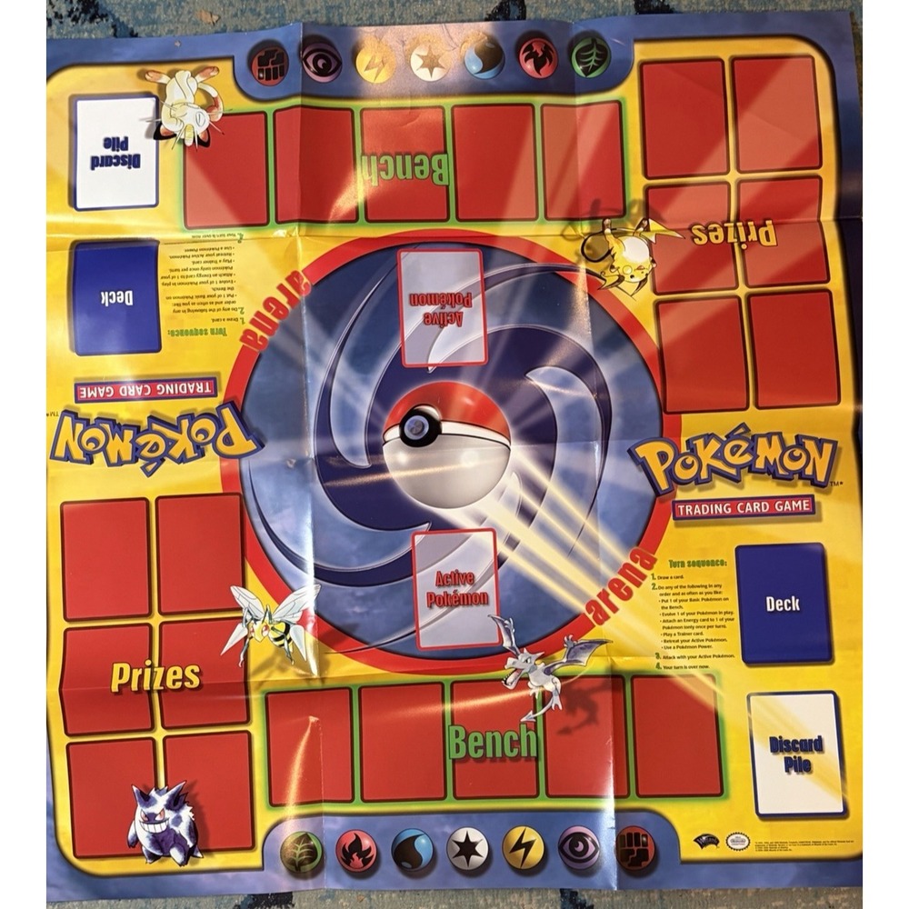 Pokemon Play Mat - Base Set Trading Card Game 90s